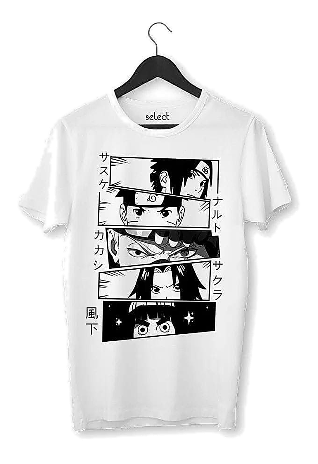 Camiseta blanca con arte monocromatico de Bart Simpson.